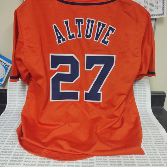 HOUSTON BASEBAL XL JERSEY ALTUVE  BUTTON DOWN FRONT WITH STICHED LETTERS AND #S - Picture 3 of 6